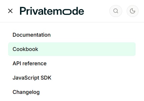 The cookbook in the Privatemode docs